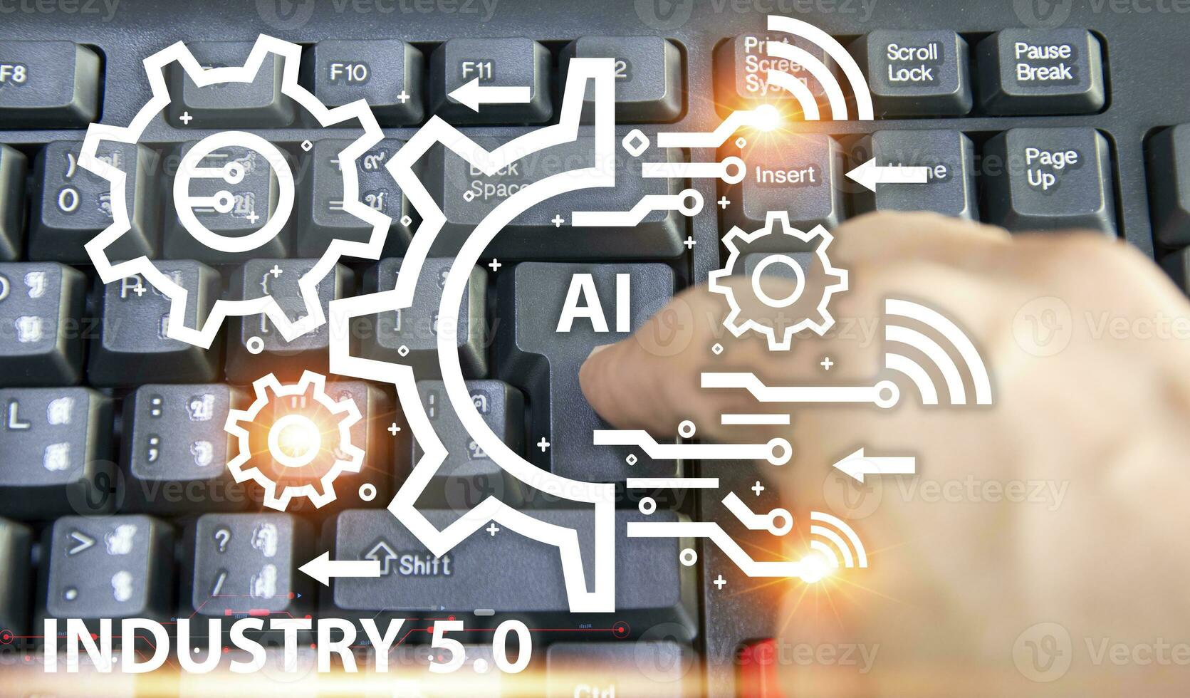 The concept of using artificial intelligence to control the system, industry using artificial intelligence photo