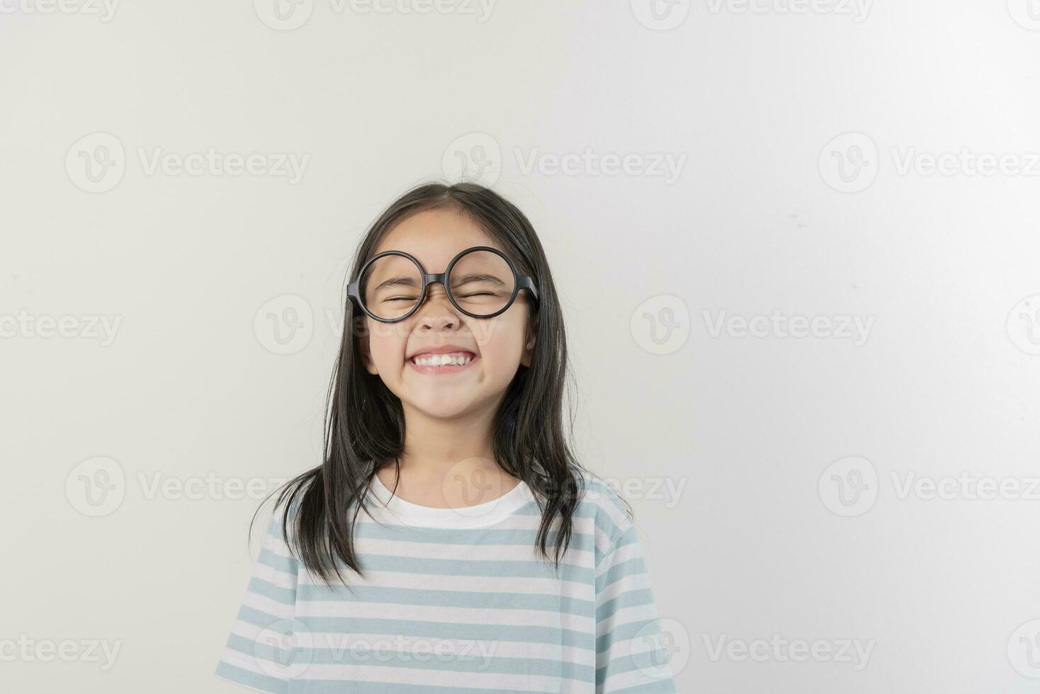 happy little girl, isolated on white photo