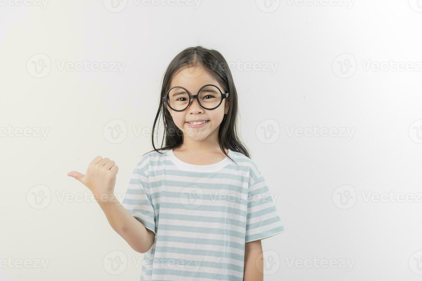 happy little girl, isolated on white photo