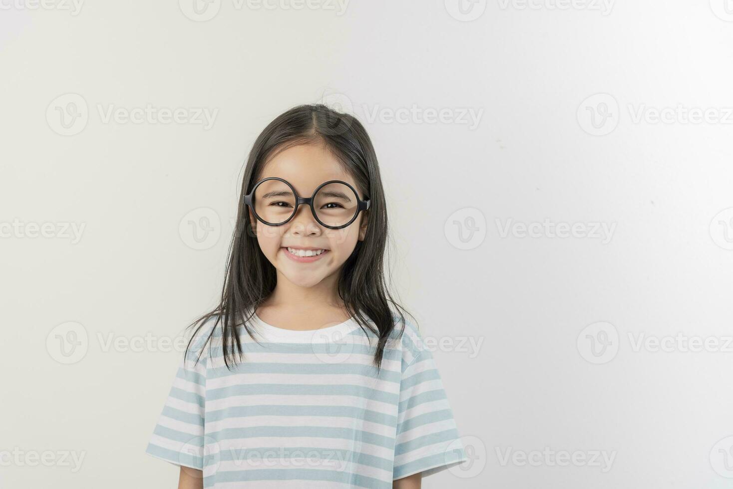 happy little girl, isolated on white photo