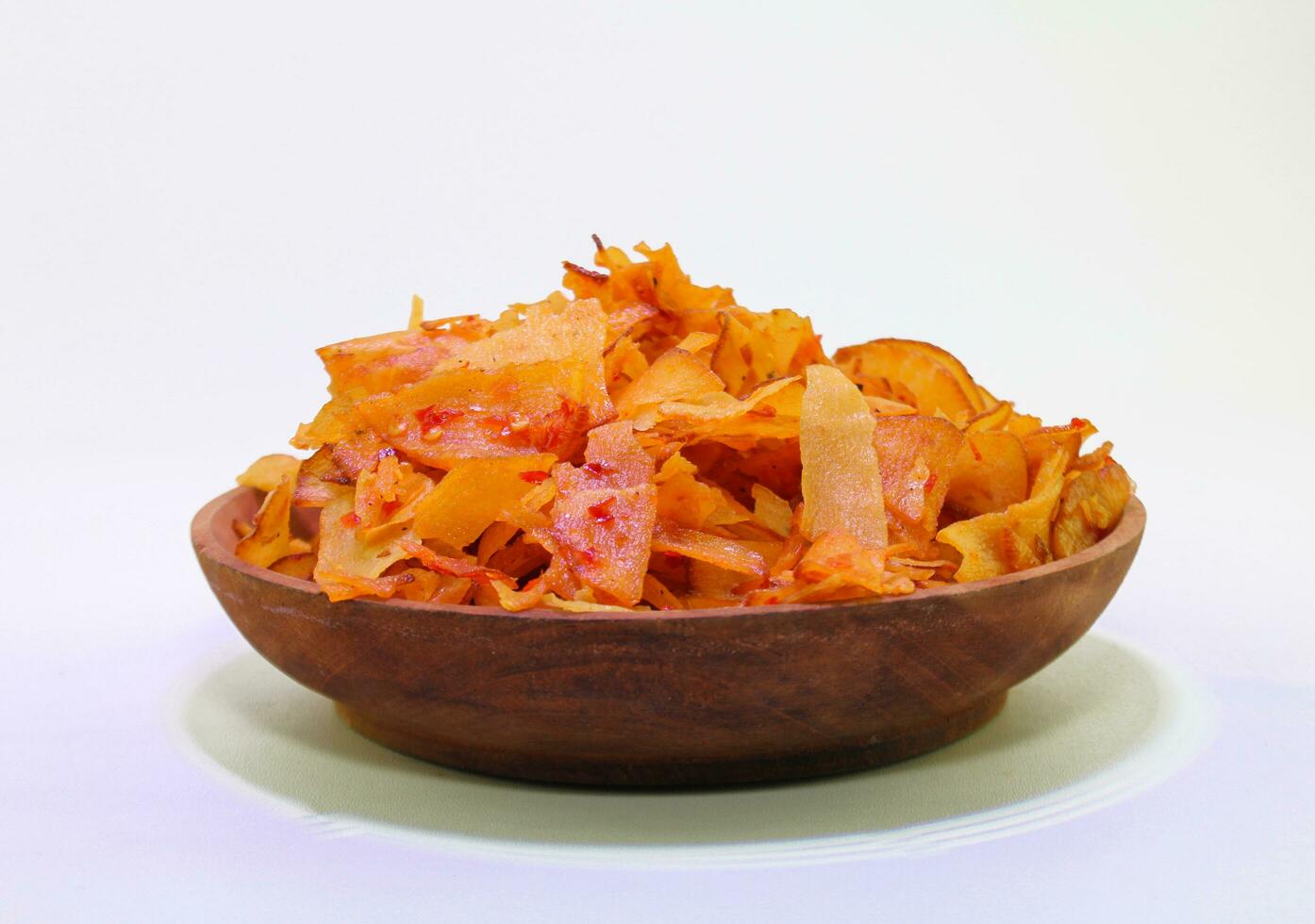 Indonesian food made of spicy cassava chips photo