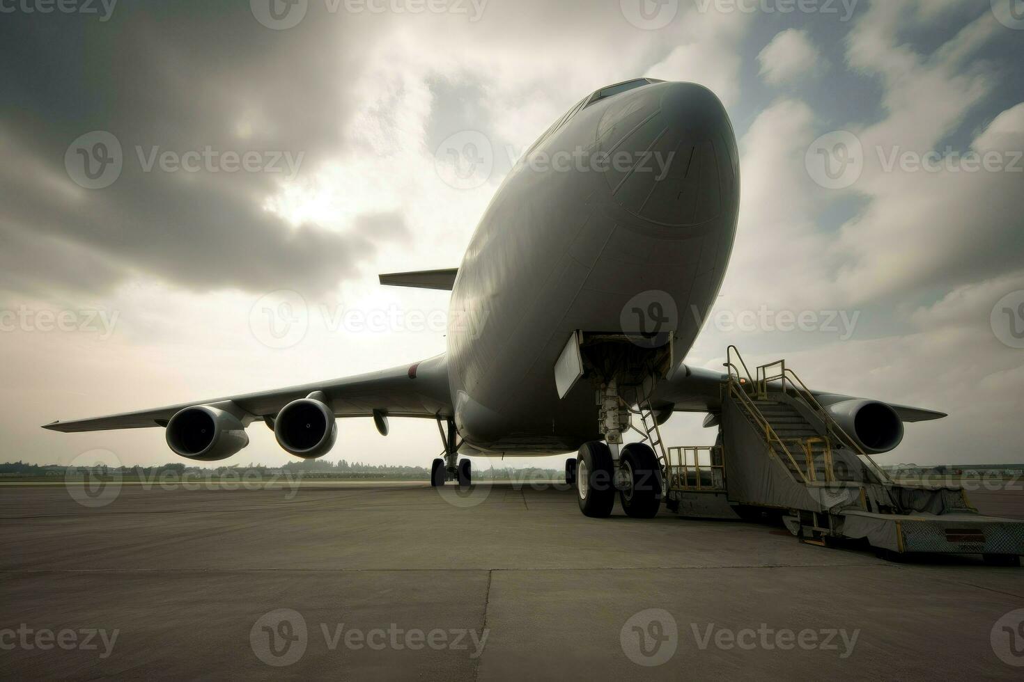 carga avión aeropuerto. generar ai foto