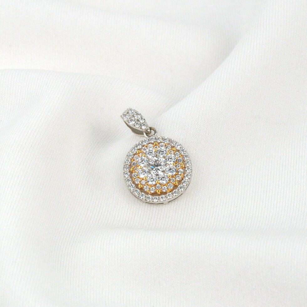 gold pendant with diamonds photo