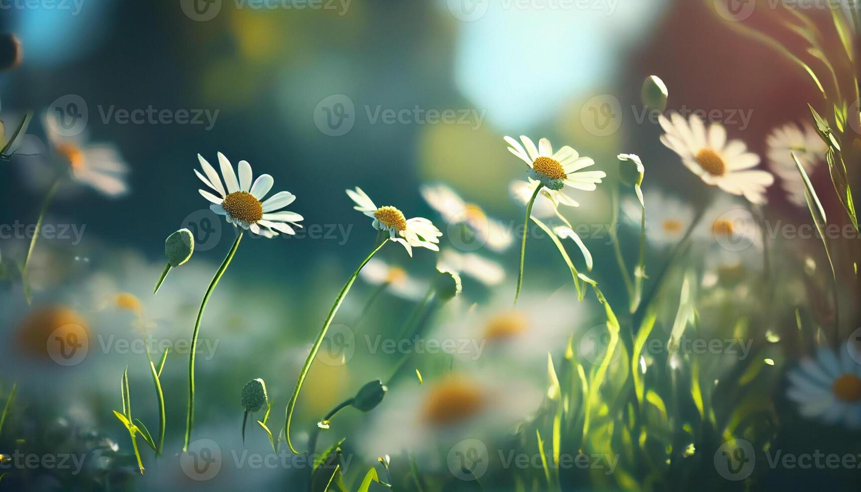 Beautiful spring flowers background nature with beautiful sky with image photo