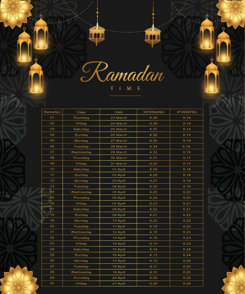 BLACK ramadan time vector