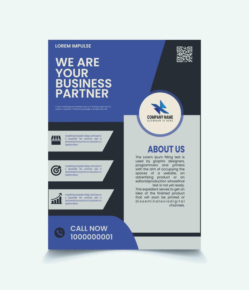 Business flyer template design new. vector