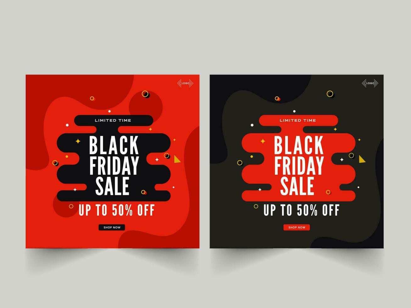 Black Friday Sale Poster Or Template Design In Two Color Option. vector