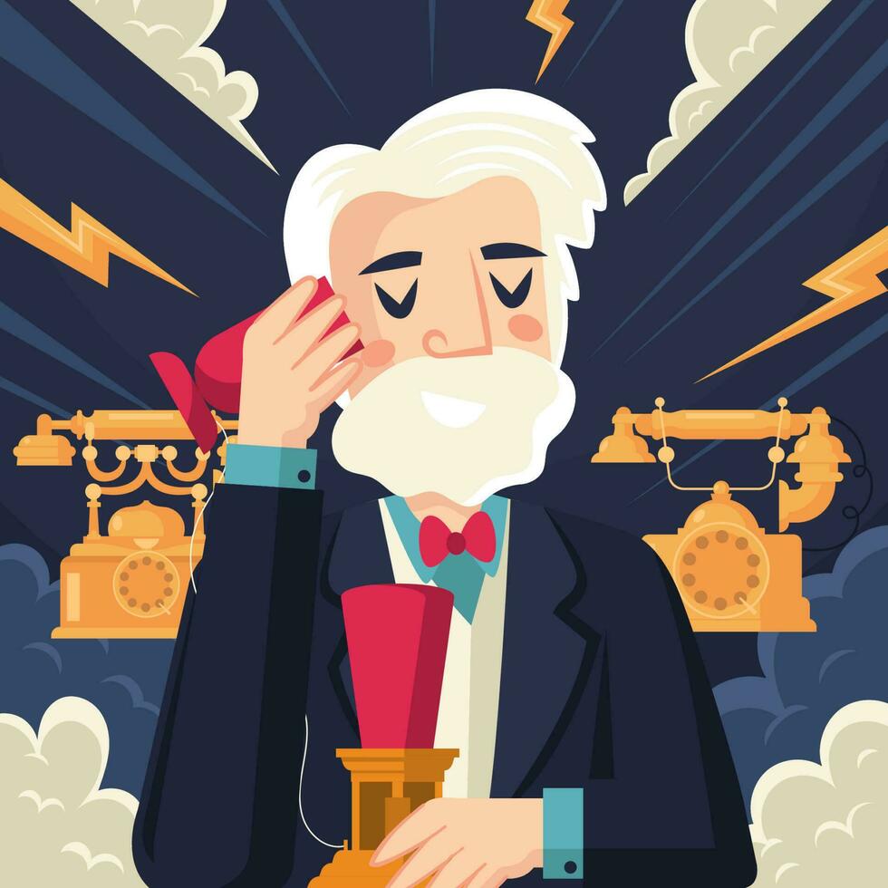 Alexander Graham Bell Day Concept vector