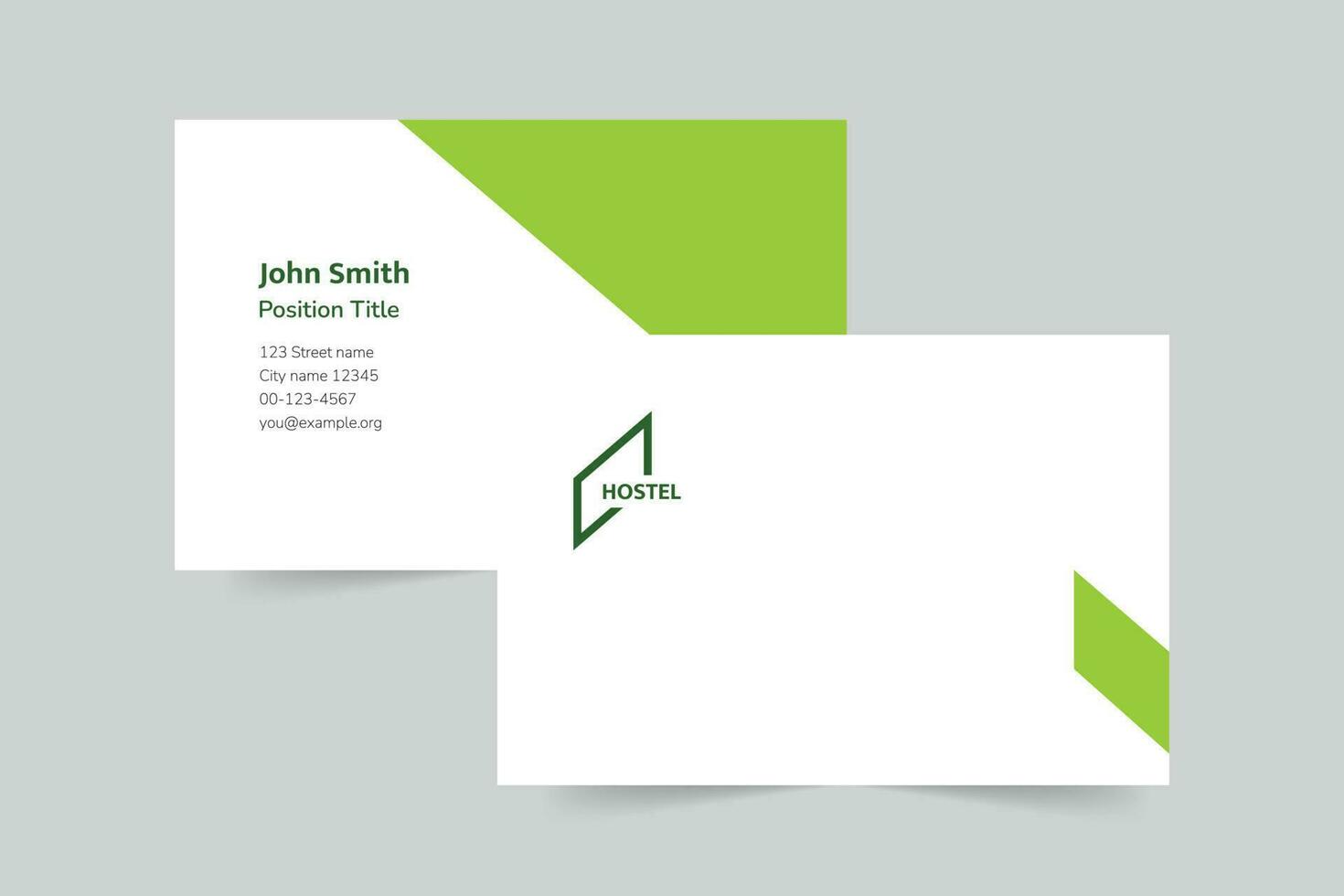 Hostel business card template. A clean, modern, and high-quality design business card vector design. Editable and customize template business card