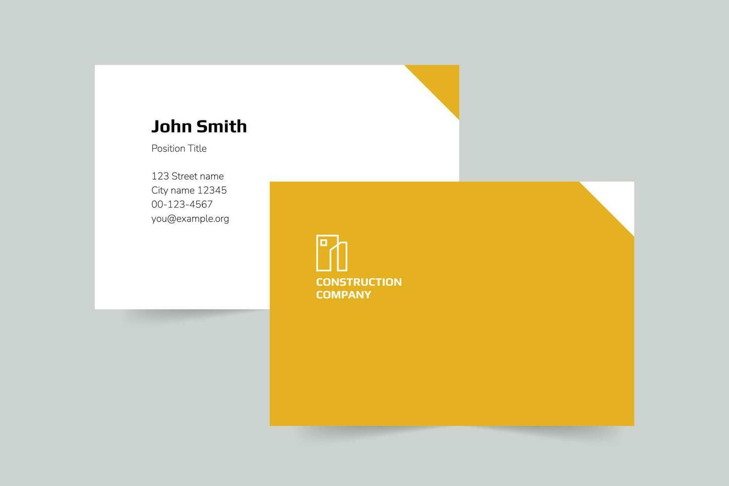 Construction Company business card template. A clean, modern, and high-quality design business card vector design. Editable and customize template business card