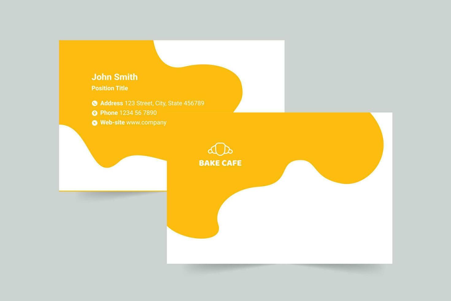 Bakery Cafe business card template. A clean, modern, and high-quality design business card vector design. Editable and customize template business card
