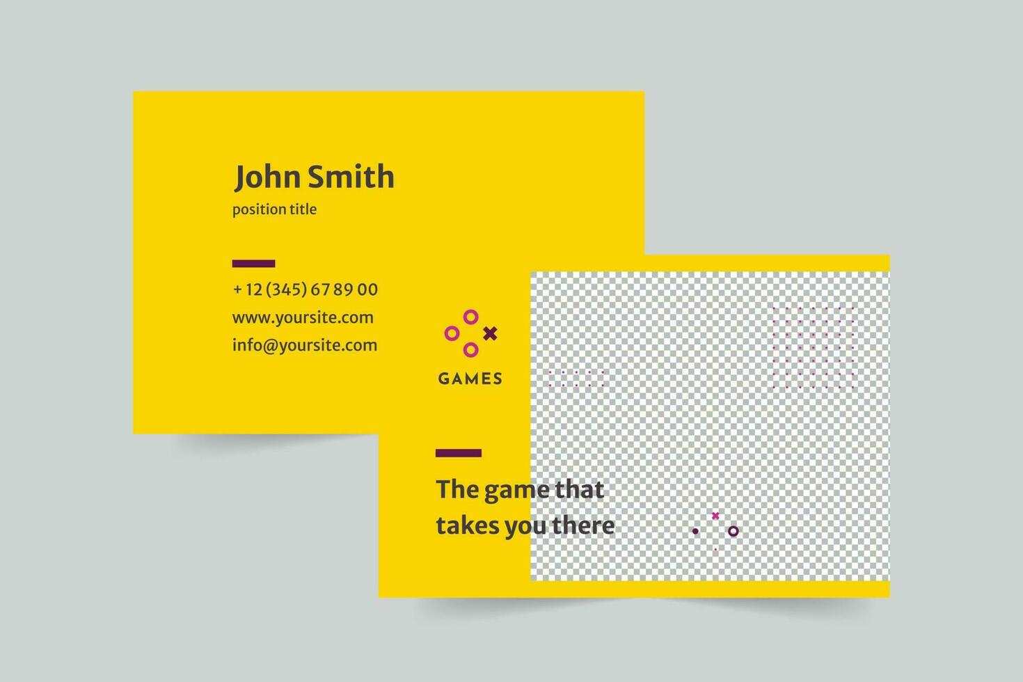 Gaming Company business card template. A clean, modern, and high-quality design business card vector design. Editable and customize template business card