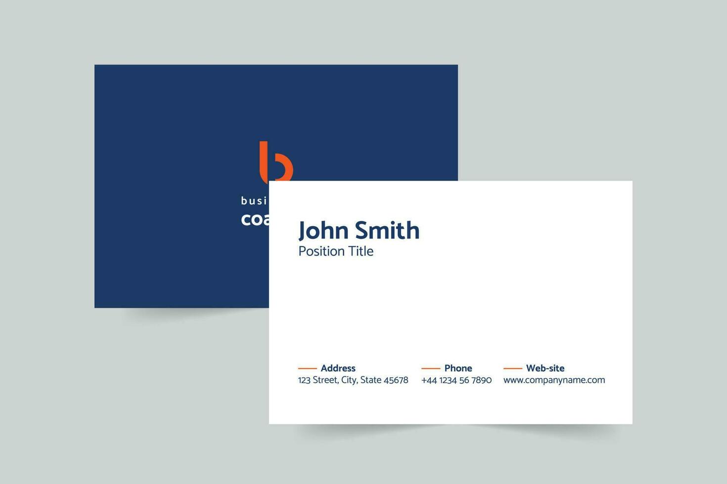 Business Coach business card template. A clean, modern, and high-quality design business card vector design. Editable and customize template business card