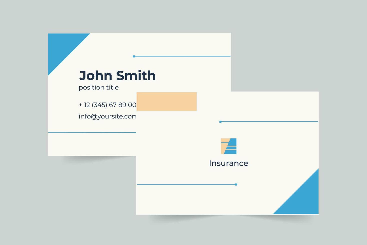 Insurance Agency business card template. A clean, modern, and high-quality design business card vector design. Editable and customize template business card