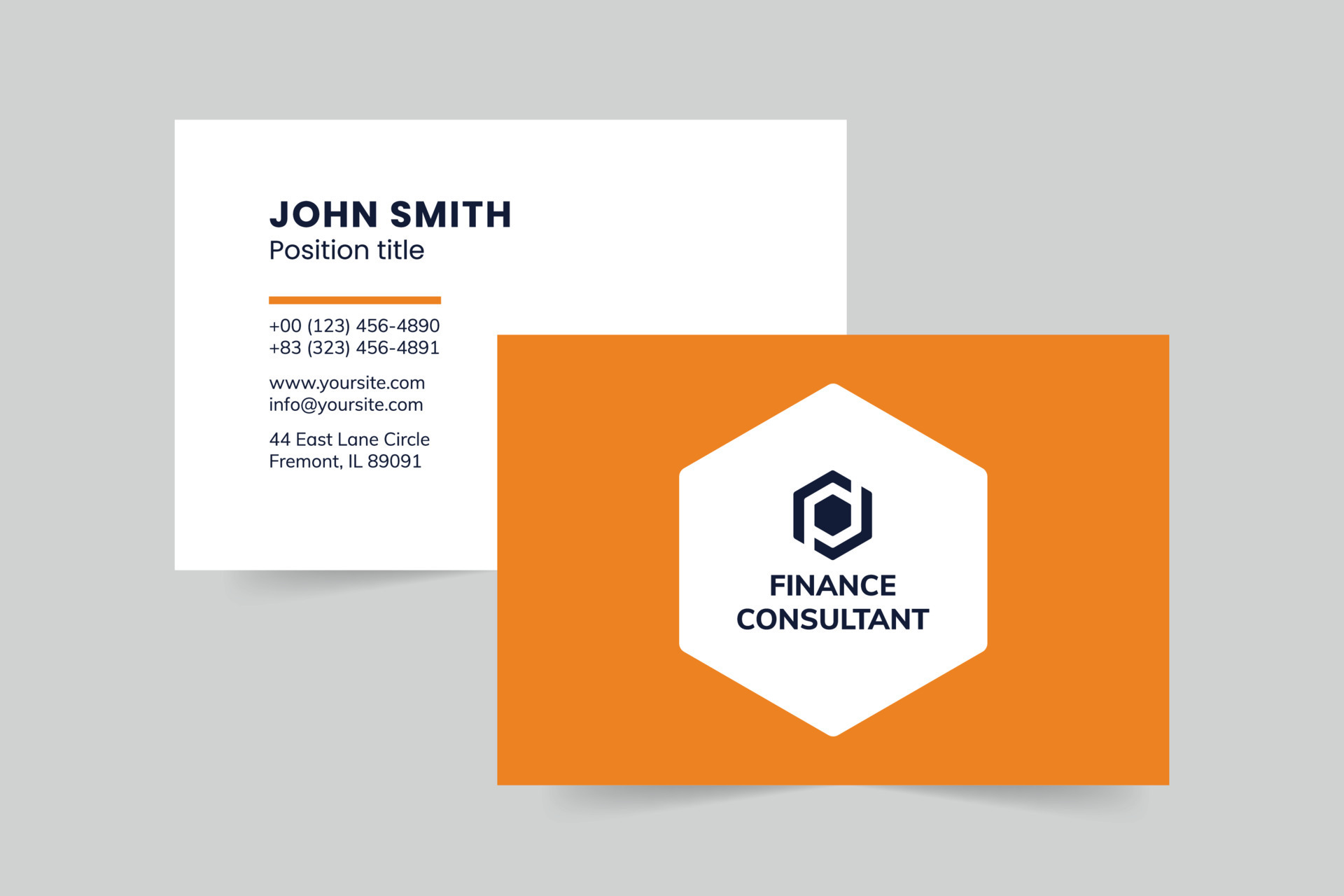 Finance Consultant business card template. A clean, modern, and highquality design business