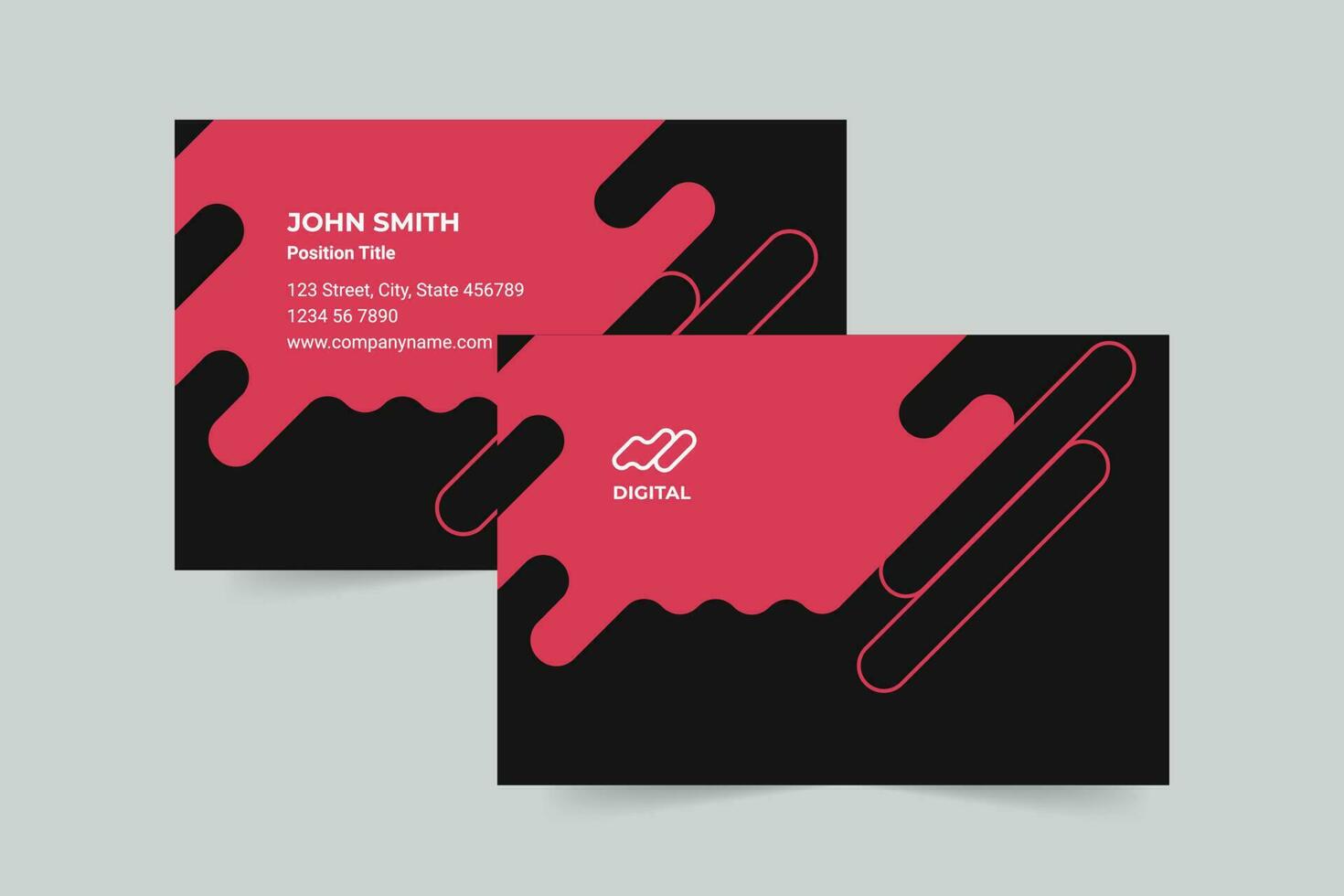Digital Advertising Agency business card template. A clean, modern, and high-quality design business card vector design. Editable and customize template business card