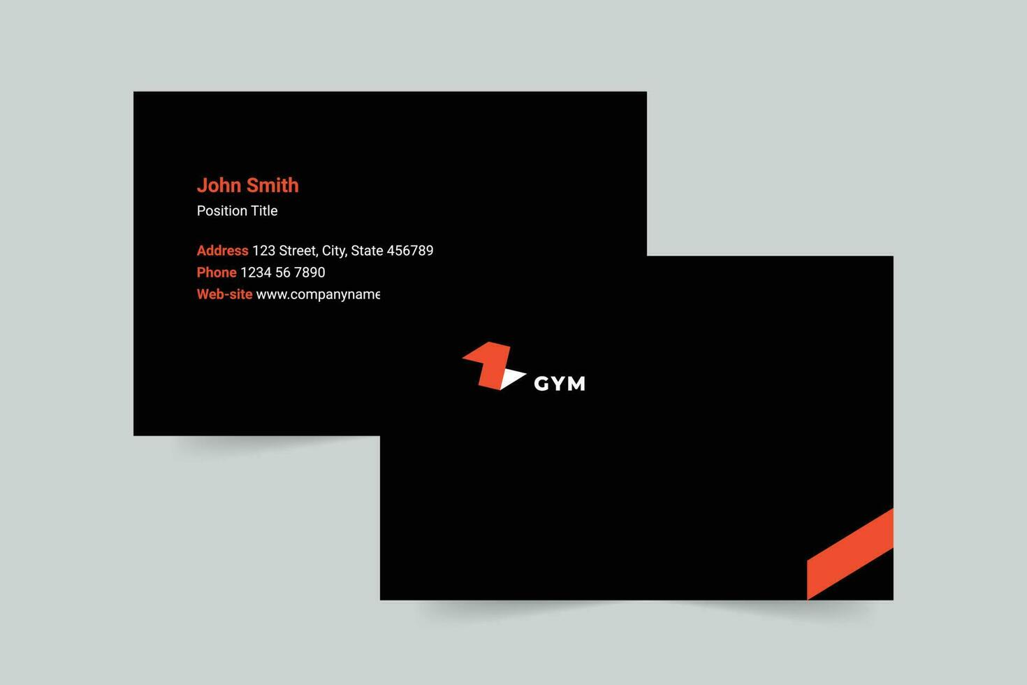 Gym business card template. A clean, modern, and high-quality design business card vector design. Editable and customize template business card