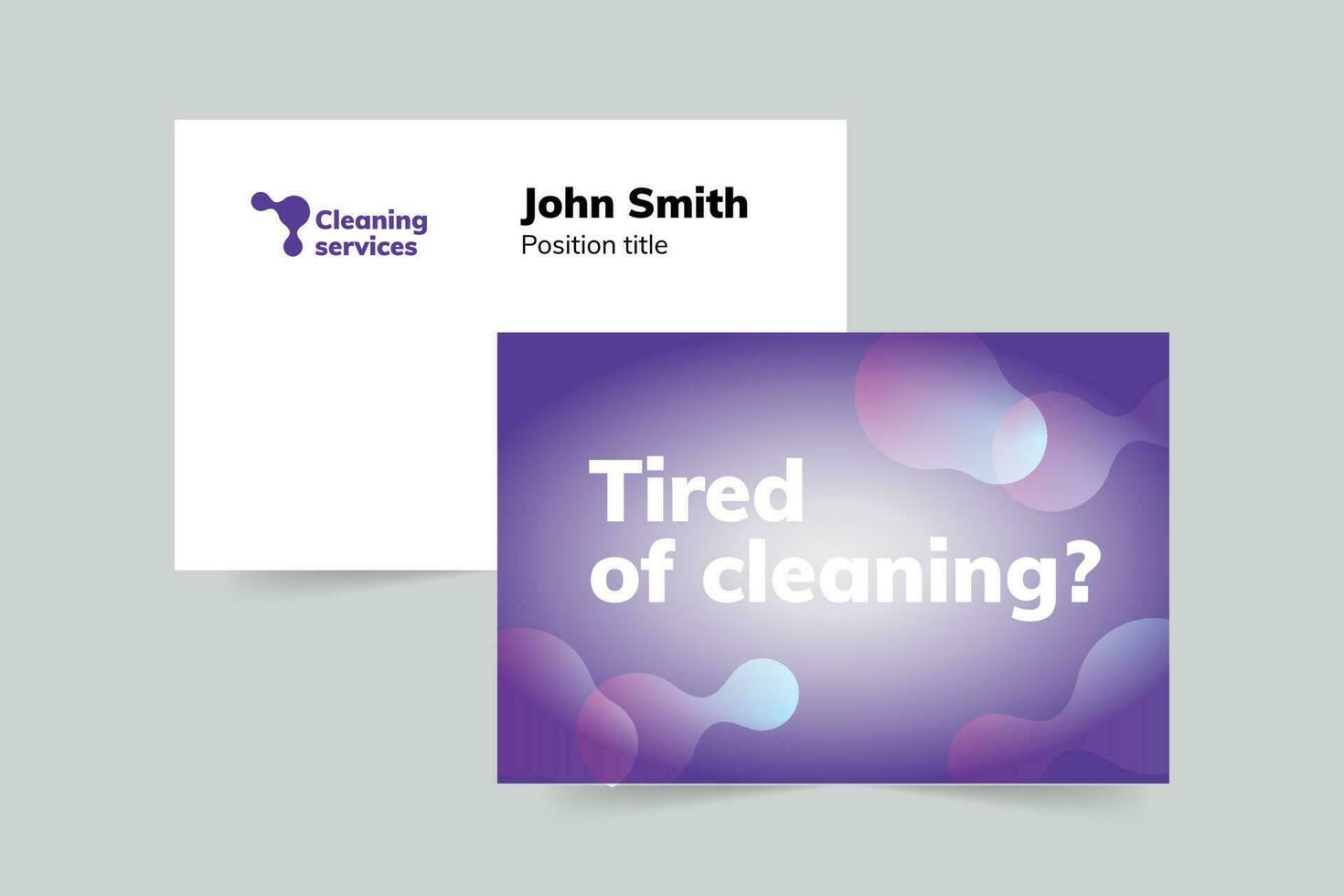 Cleaning Service business card template. A clean, modern, and high-quality design business card vector design. Editable and customize template business card