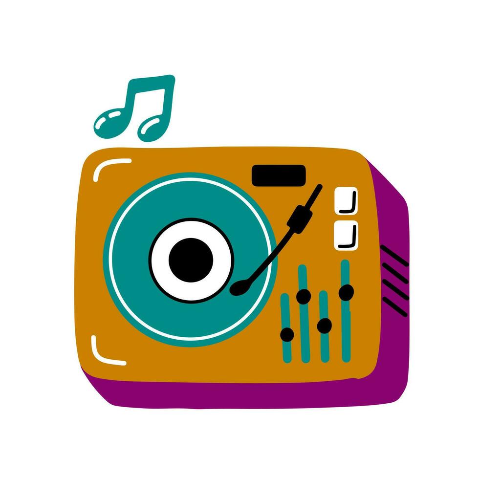 Flat Design Gramophone Icon Vector Illustration