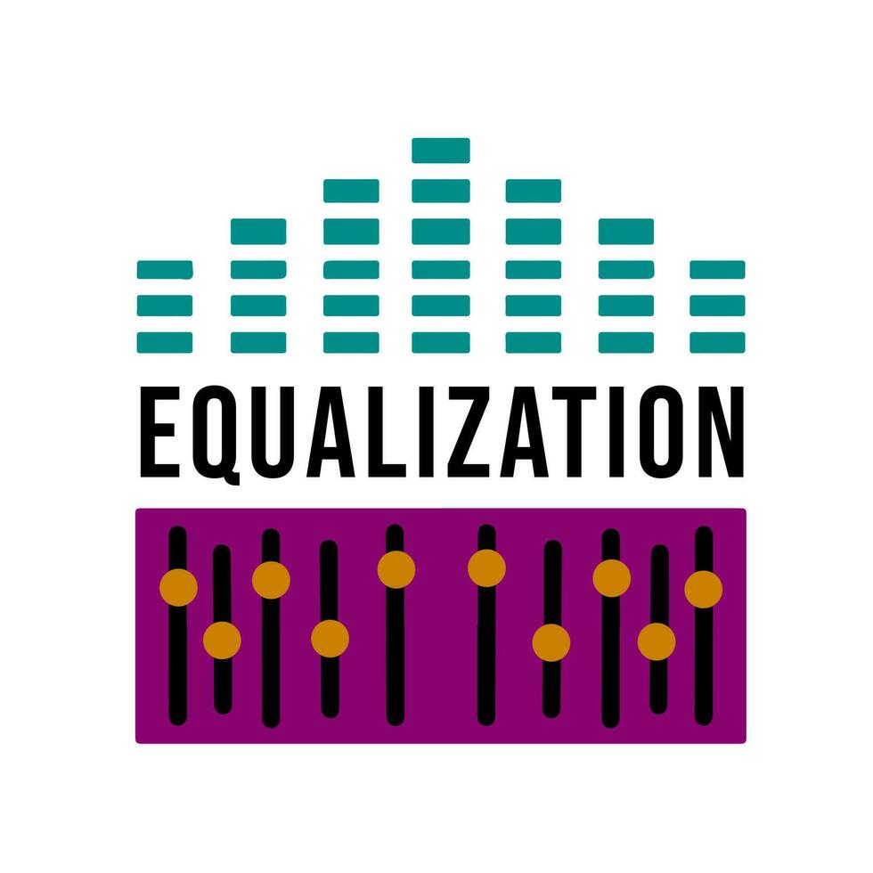 Equalizer Icon Sticker in Flat Design Vector Illustration