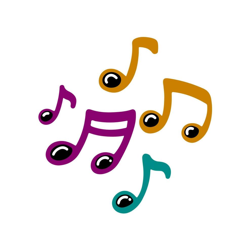 Flat Design Music Notes Icon Vector Illustration