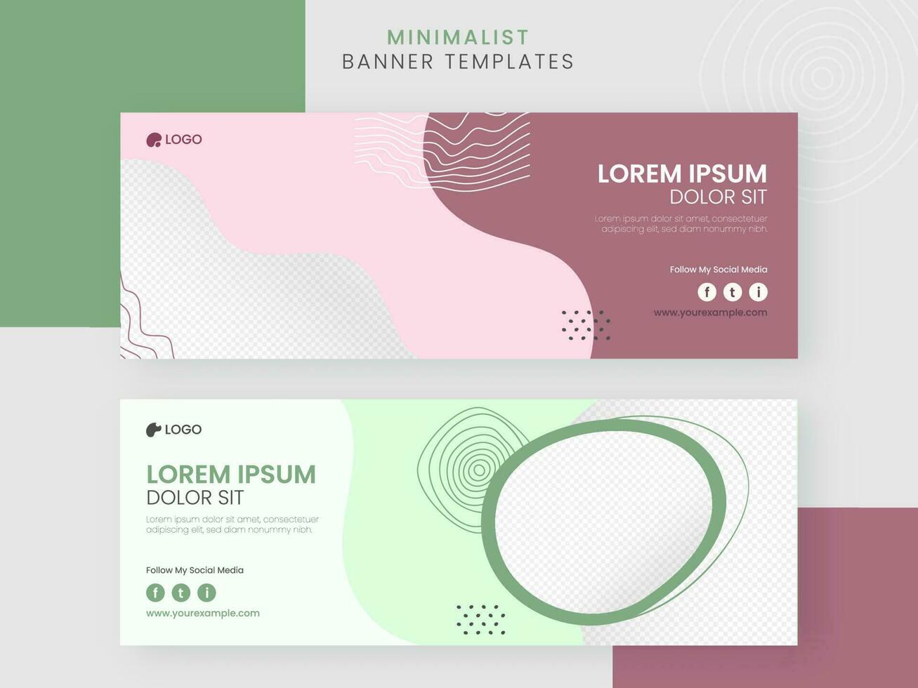 Abstract Minimalist Social Media Banner Or Templates Design With Copy Space. vector