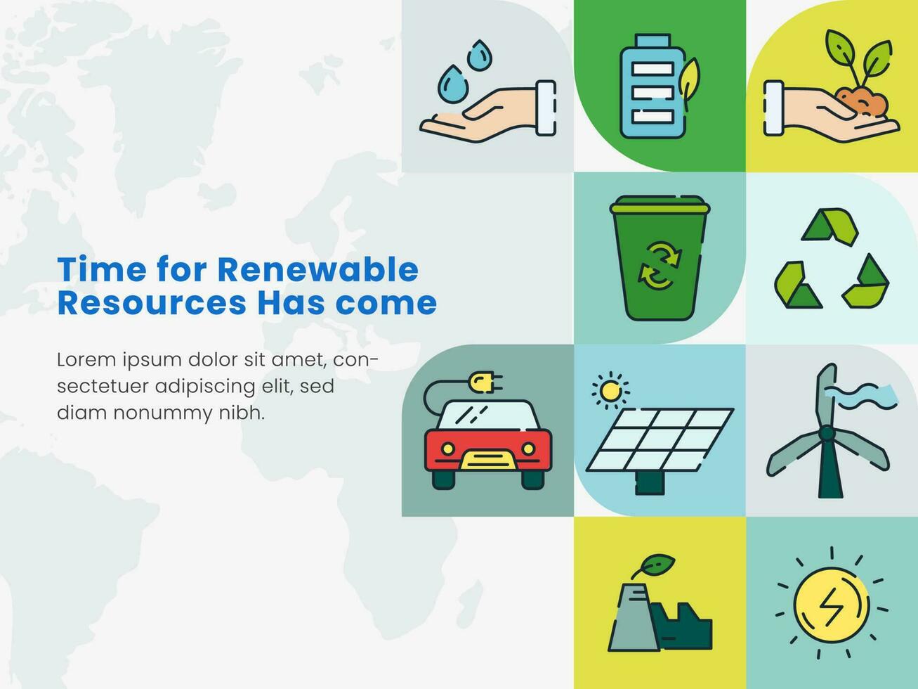 Renewable Energy Resources Concept Based Poster Design For Awareness. vector