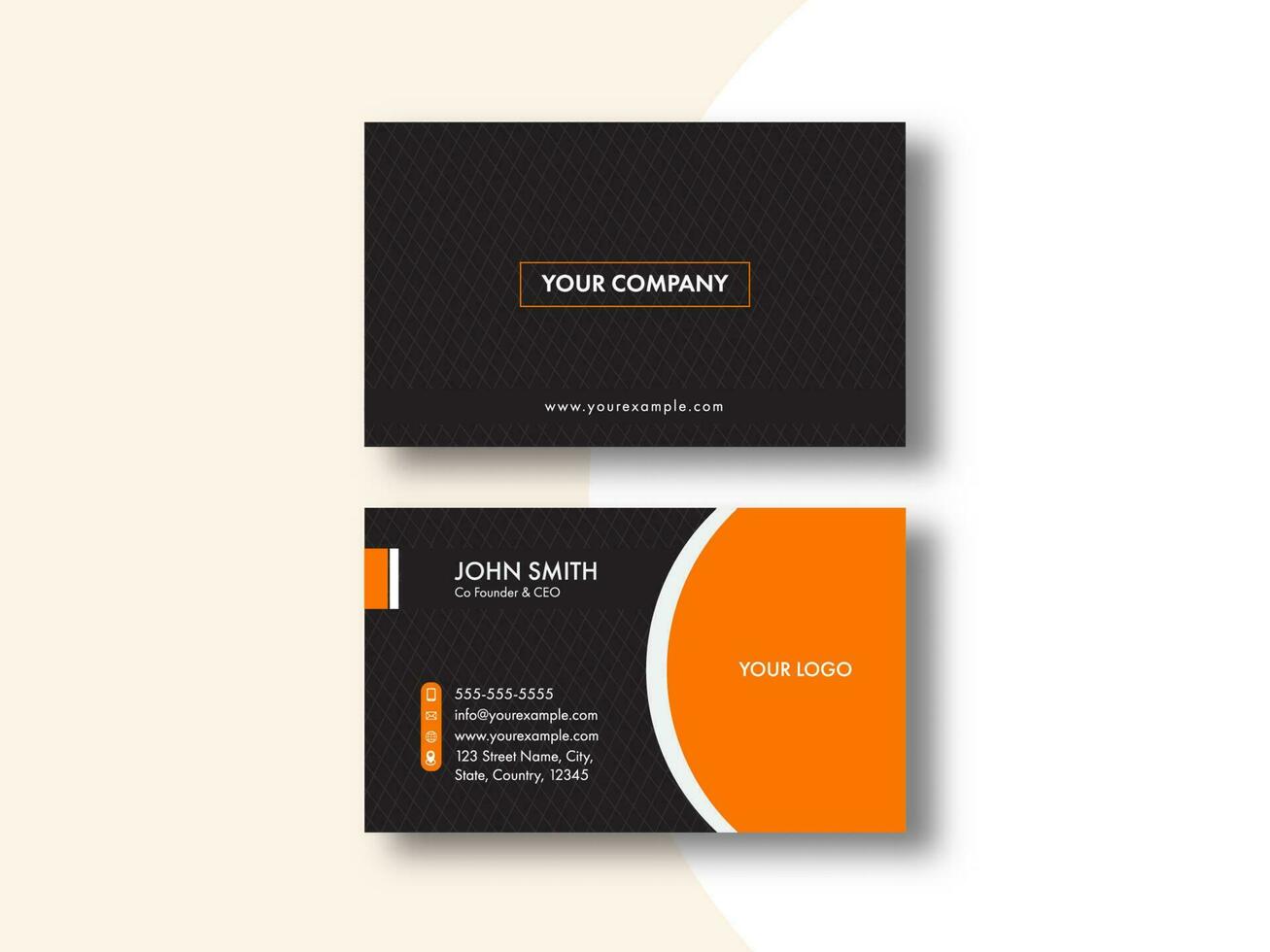 Editable Business Card Template Layout In Front And Back View. vector