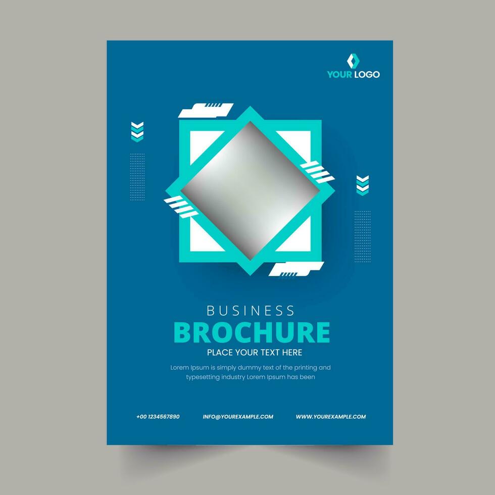 Business Brochure Template, Flyer Design With Copy Space In Blue Color. vector