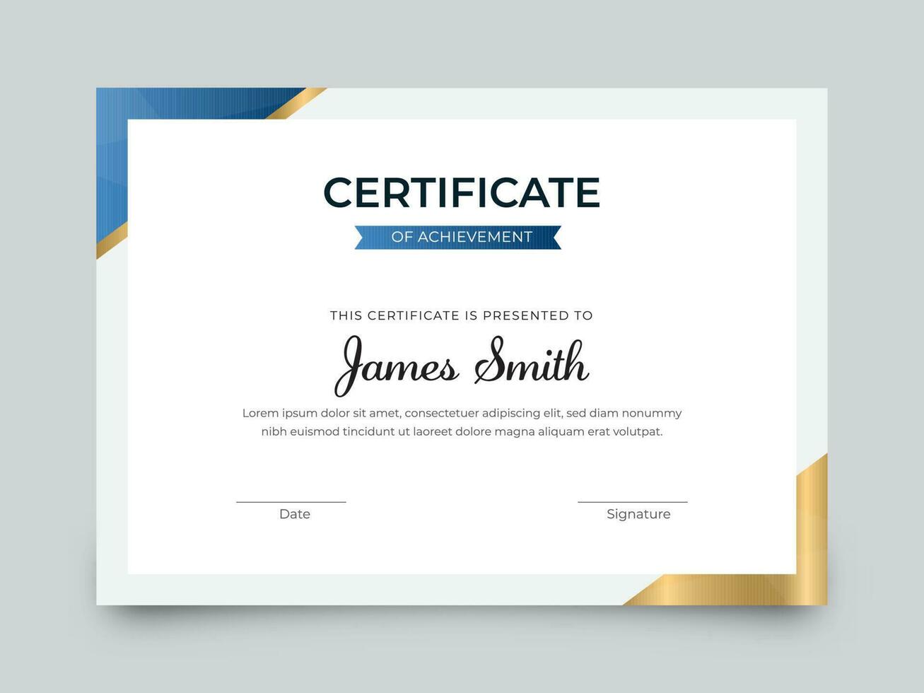 Certificate Of Achievement Best Award Template In White Color. vector