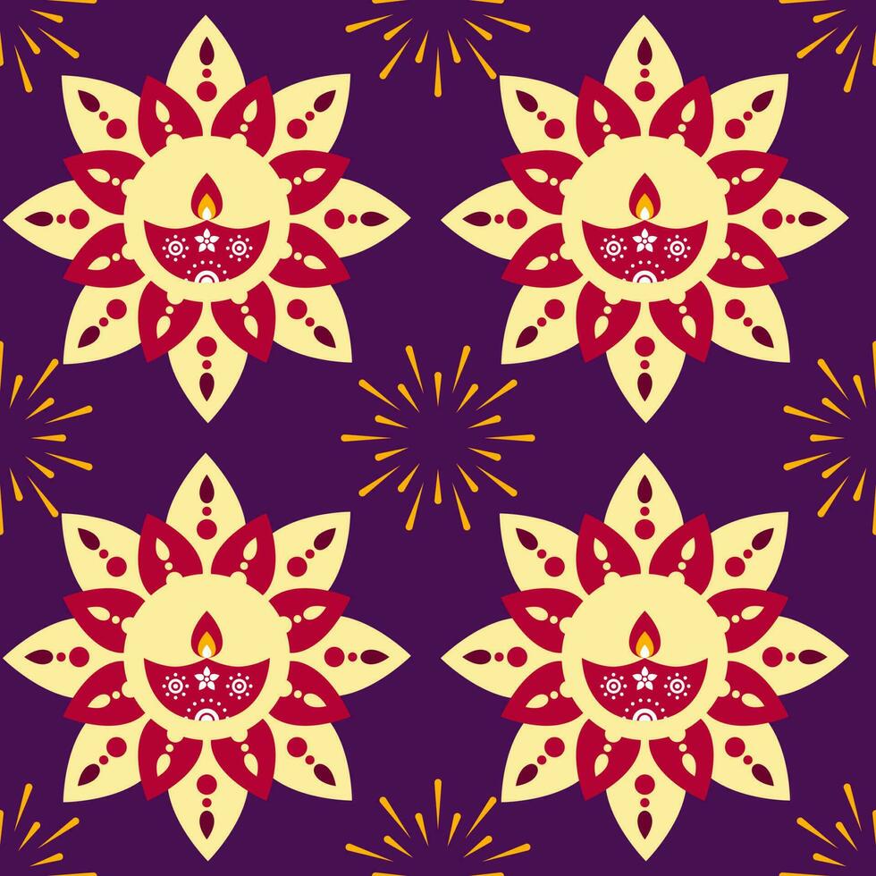 Seamless Diwali Theme Pattern Background. vector