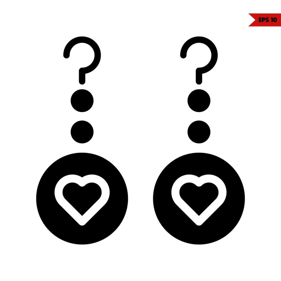 love in earing accessories glyph icon vector