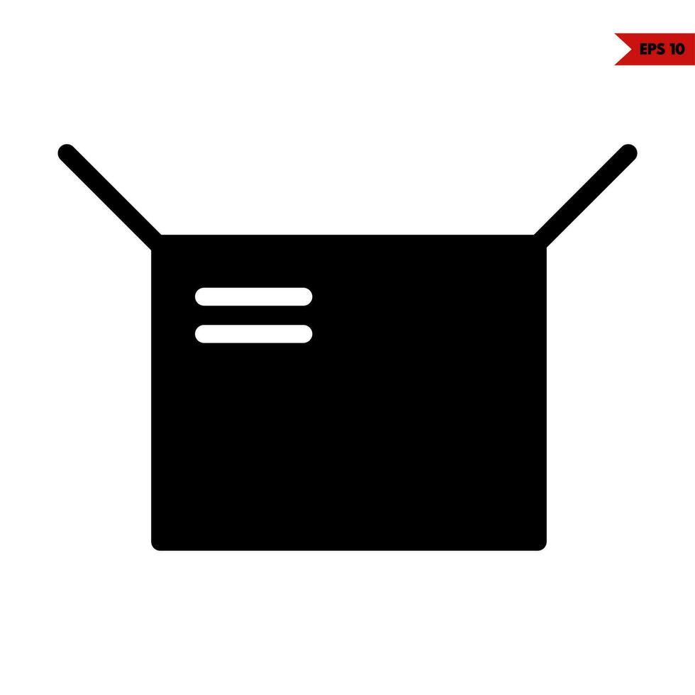 box glyph icon vector