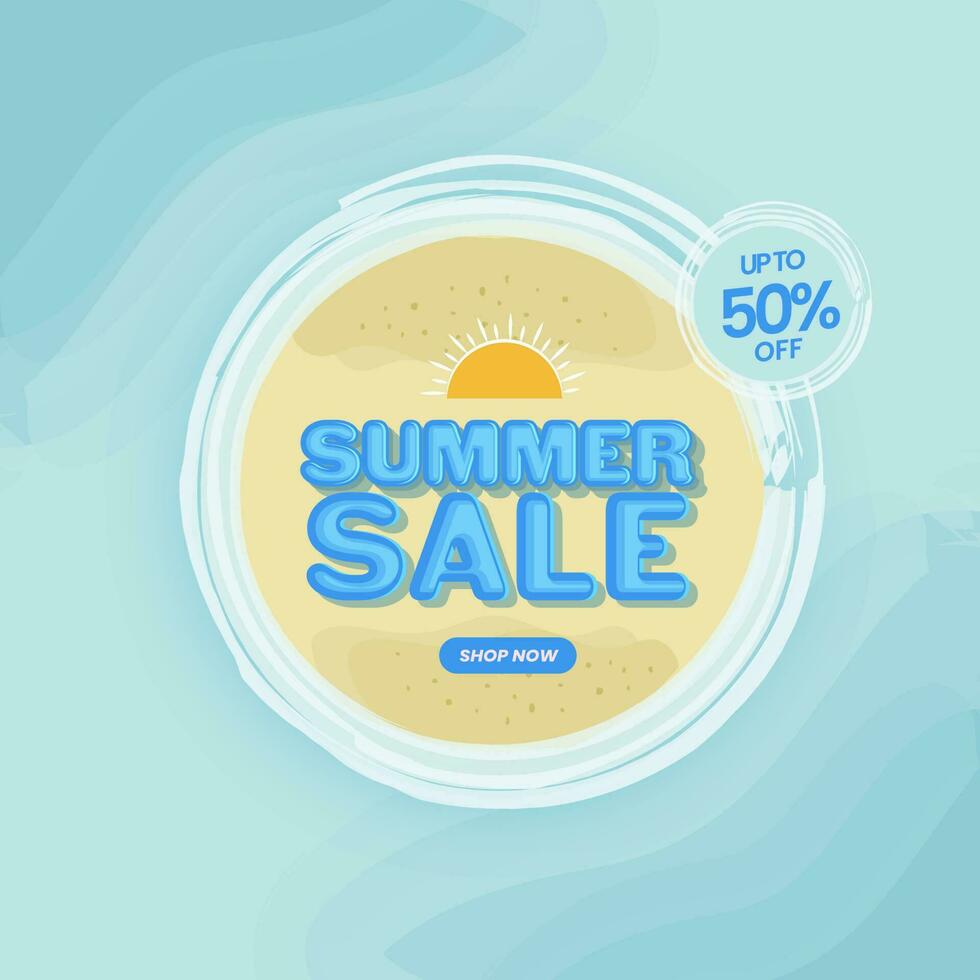 Summer Sale Poster Design For Advertising. vector