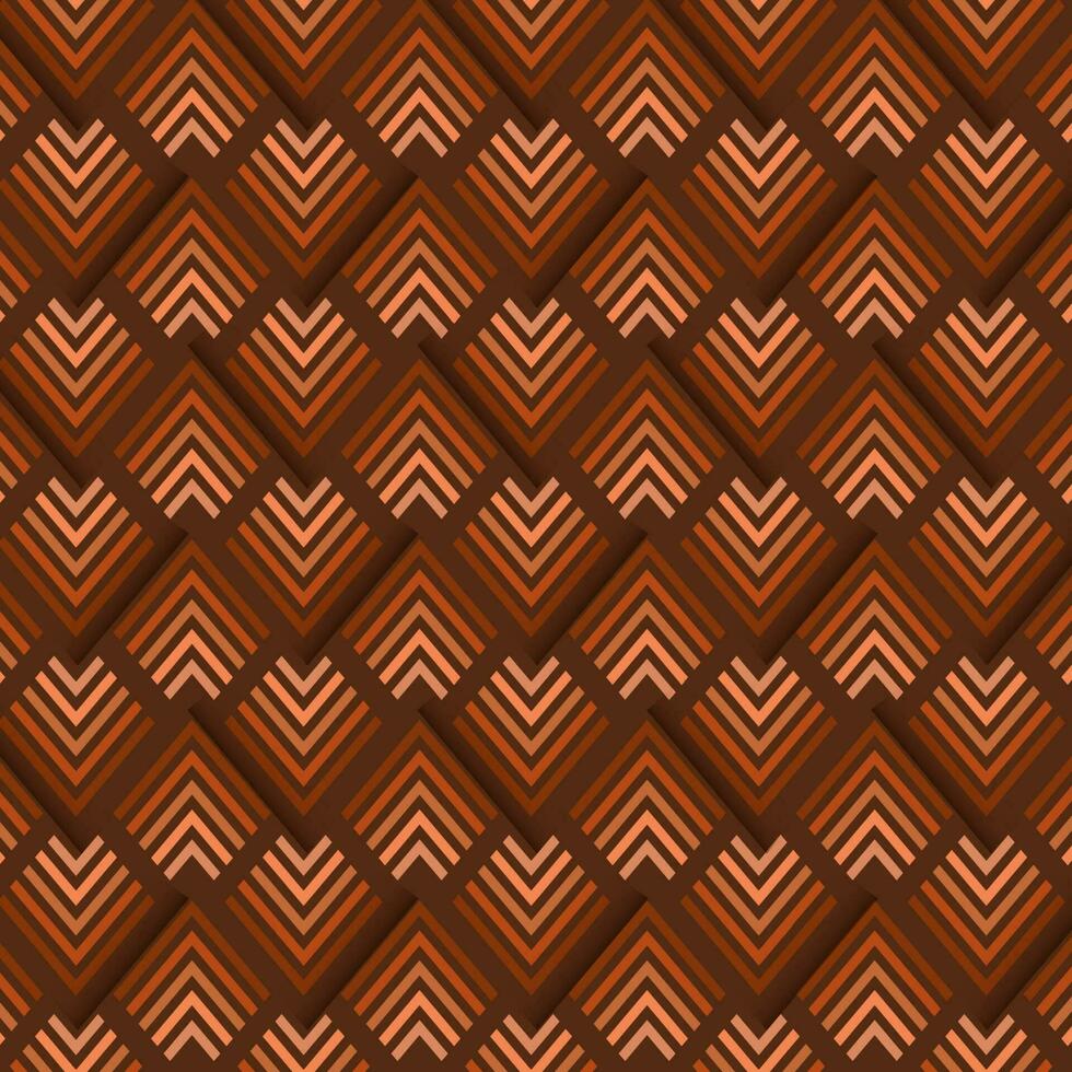 Endless Jagged Edge Pattern Background in Brown Color. vector
