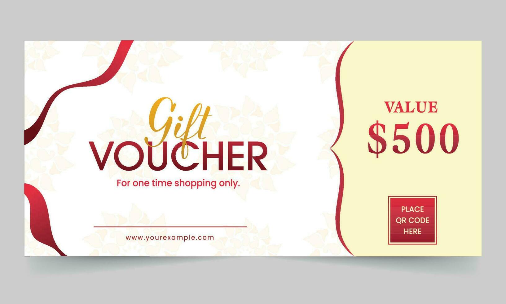 Gift Voucher Or Coupon, Certificate Template Layout In White And Yellow Color. vector