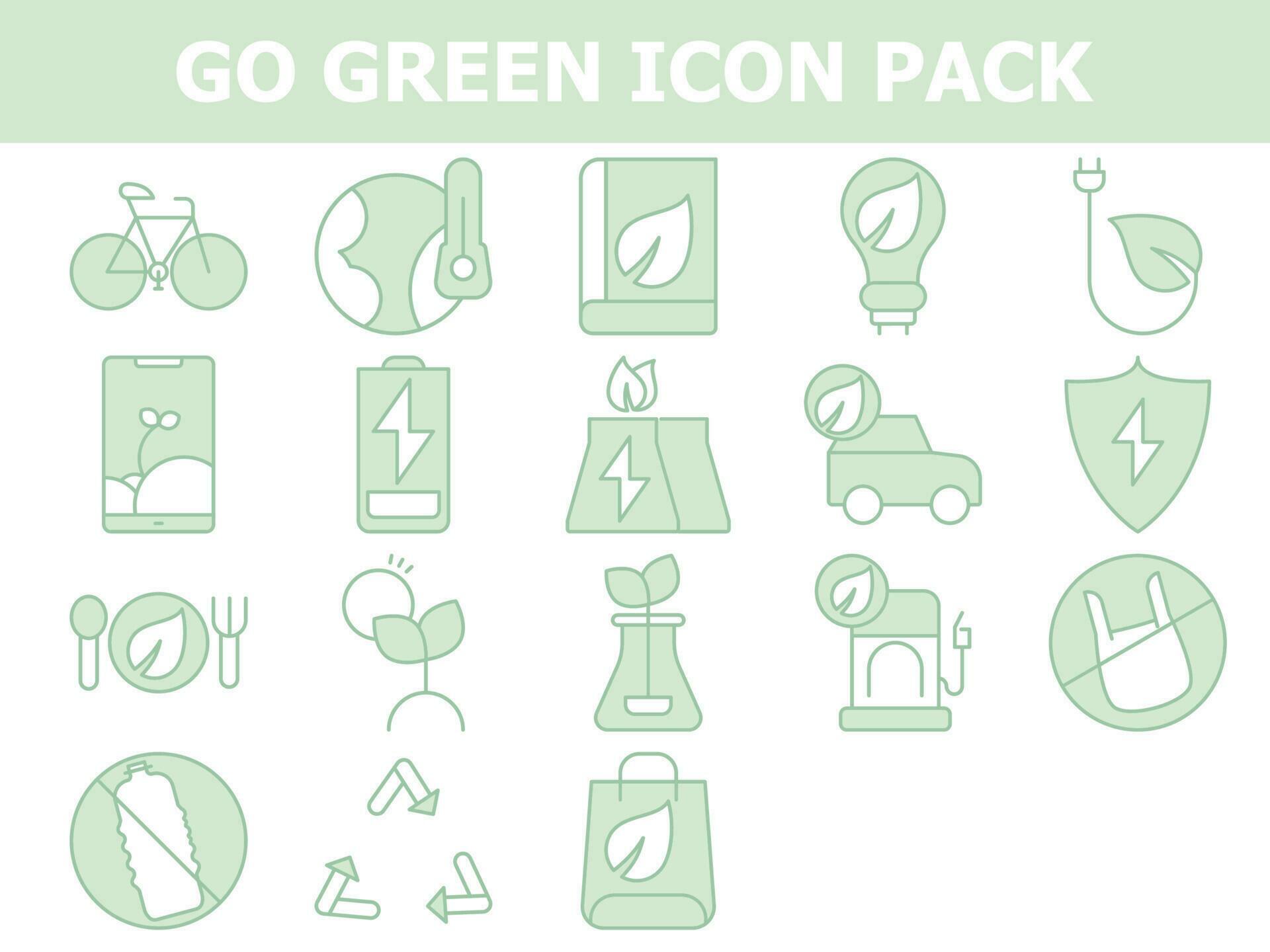 Set Of Go Green Icon In Green And White Color. 23418545 Vector Art at ...