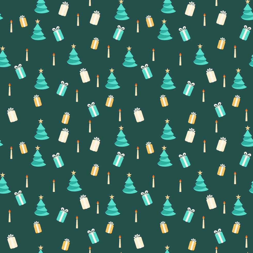 Seamless Christmas Theme Pattern Background. vector