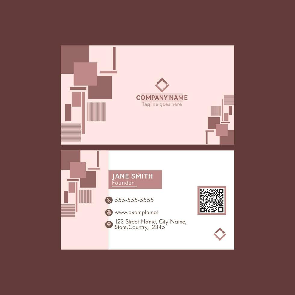 Modern Editable Business Card With Double-Sides For Company Corporate. vector