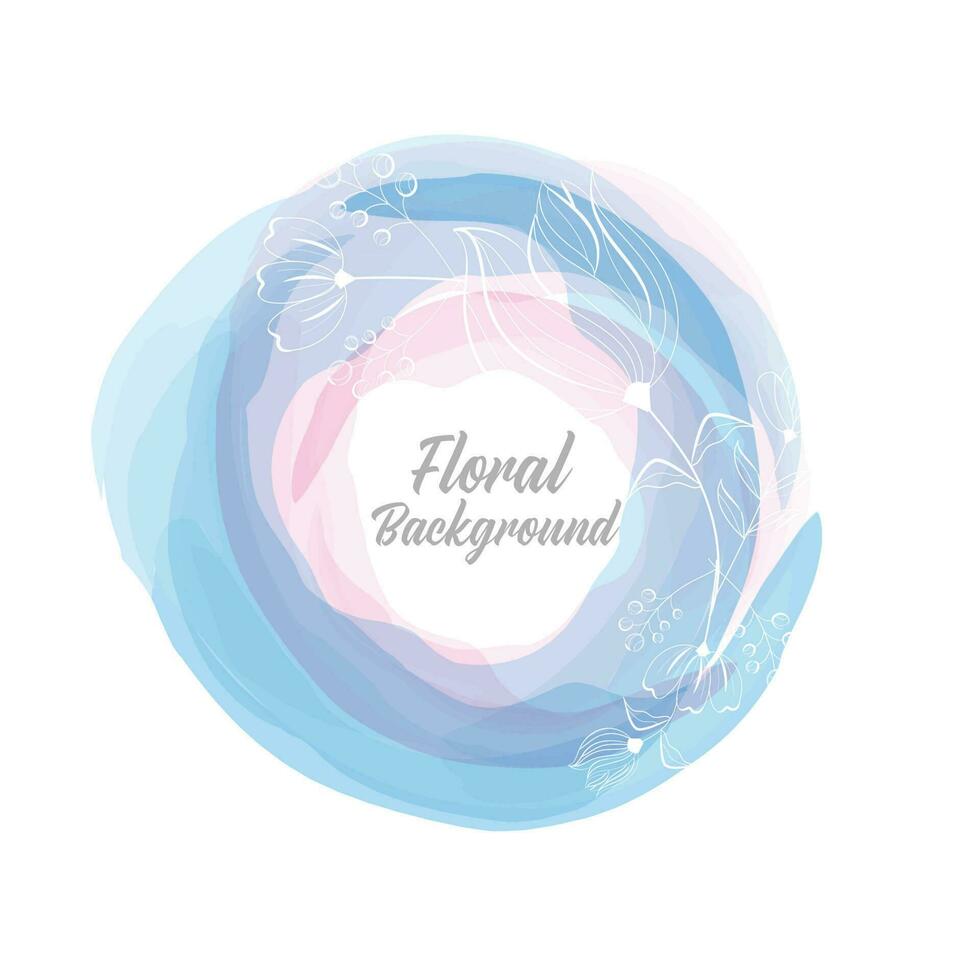 Abstract Circular Shape Made By Watercolor Brush On White Background. vector