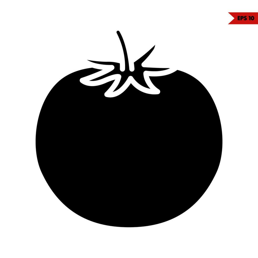 icono de glifo de tomate vector