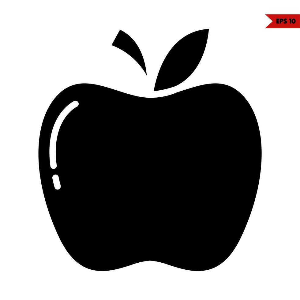 icono de glifo de manzana vector