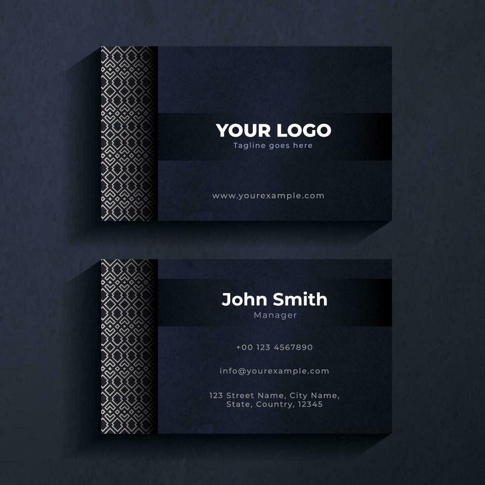 Abstract Business Or Visiting Card Design In Front And Back View. vector
