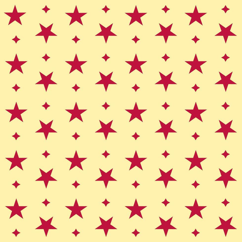 Seamless Star Pattern Background In Red And Yellow Color. vector