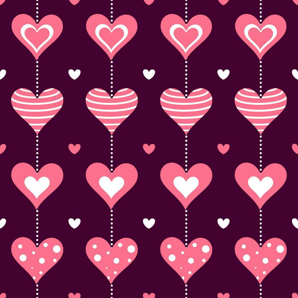 Seamless Love Theme Pattern Background In Pink And Magenta Color. vector