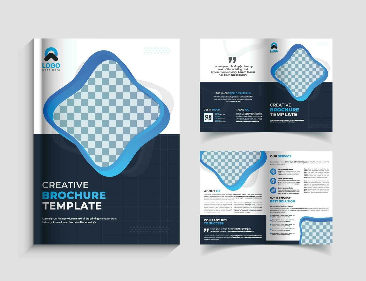 Modern bifold brochure design template vector