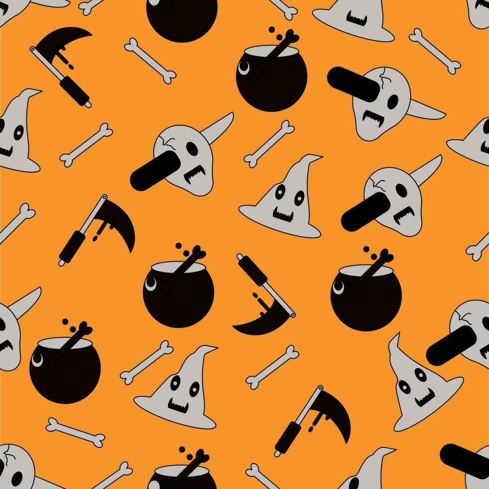 Seamless Halloween Theme Pattern Background. vector