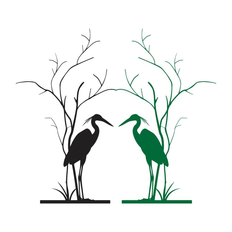 A green and black birds vector