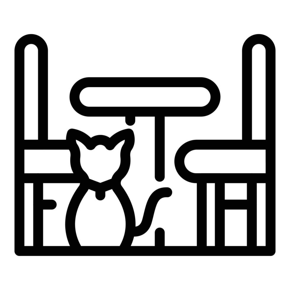Pet restaurant with cats icon outline vector. Animal friend vector