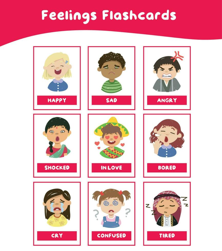 Adjectives feelings. Expressing feelings. Feelings Flashcards for Kids. 1-12 Flash Card.